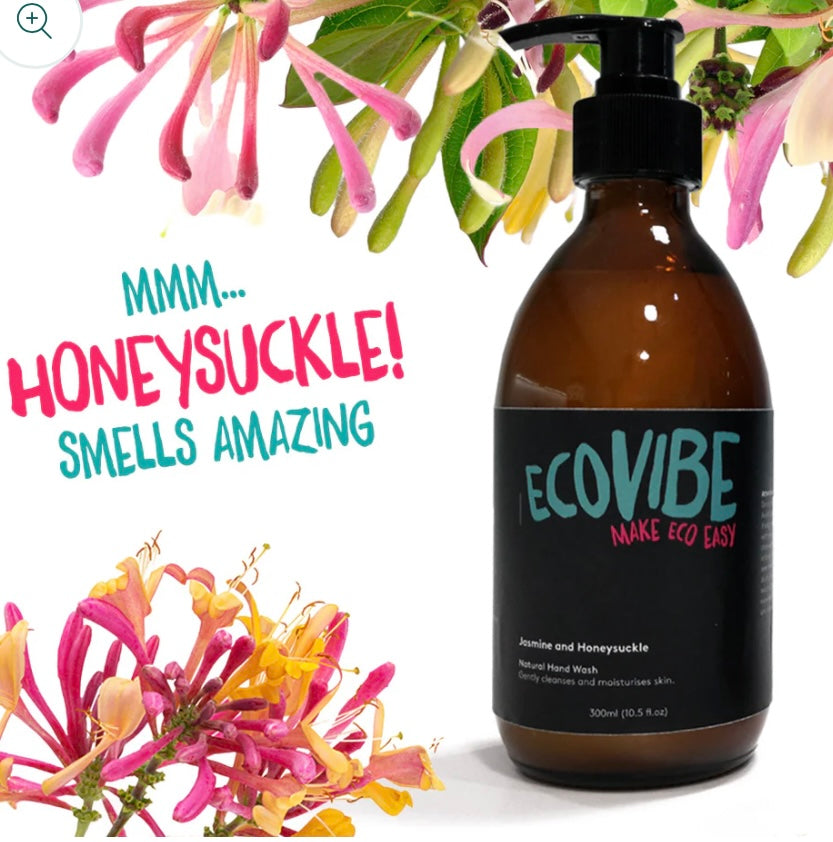 Jasmine and Honeysuckle Natural Hand Wash with amber glass bottle - 300ml