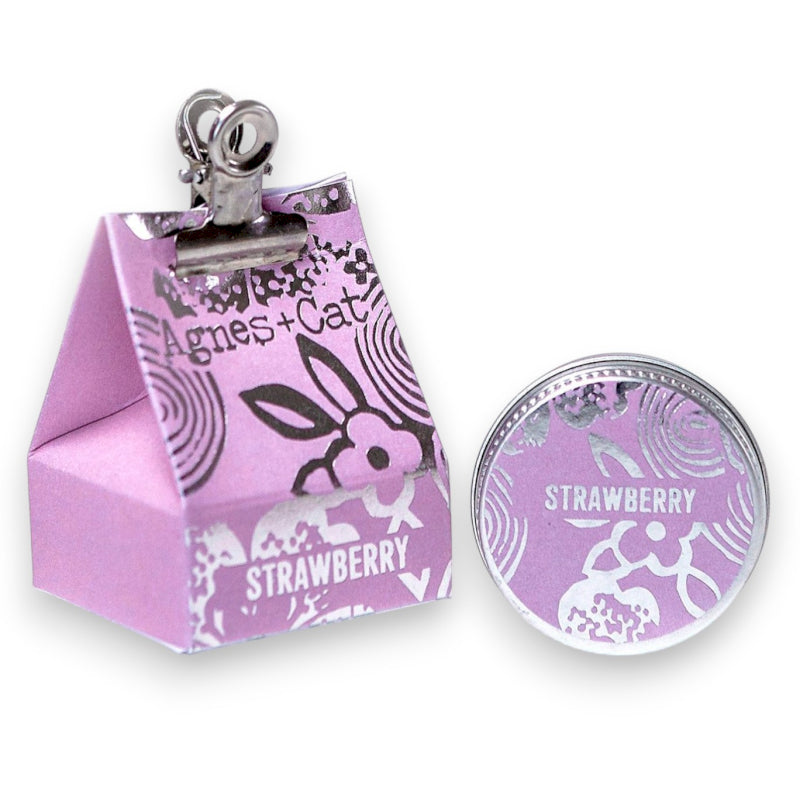 strawberry vegan and plastic free lip balm, Agnes&cat