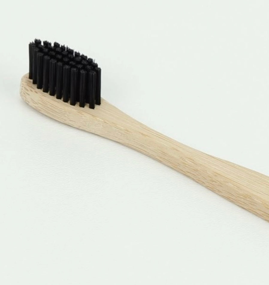 bamboo brush with charcoal bristles plastic free