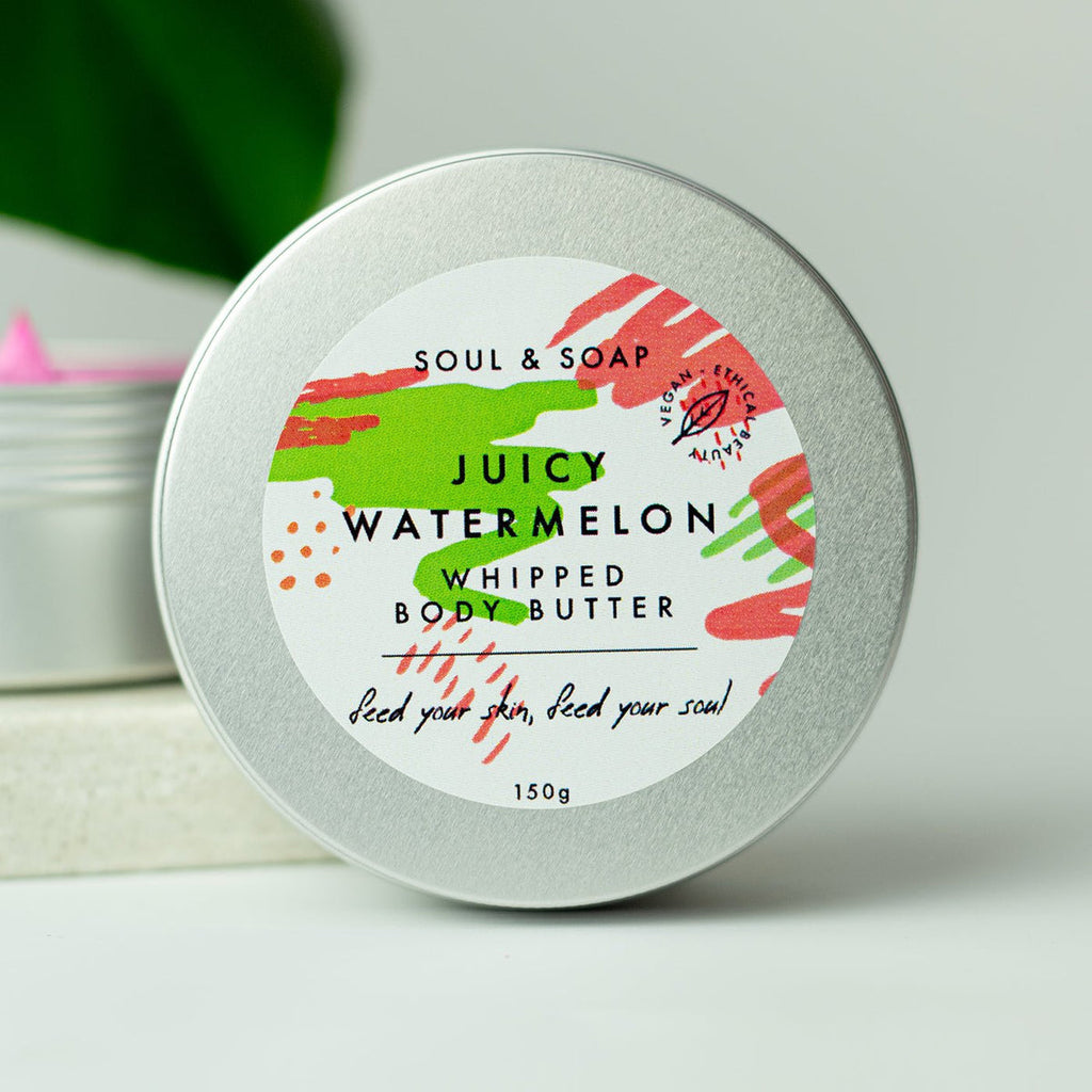 whipped body butter juicy watermelon plastic free vegan