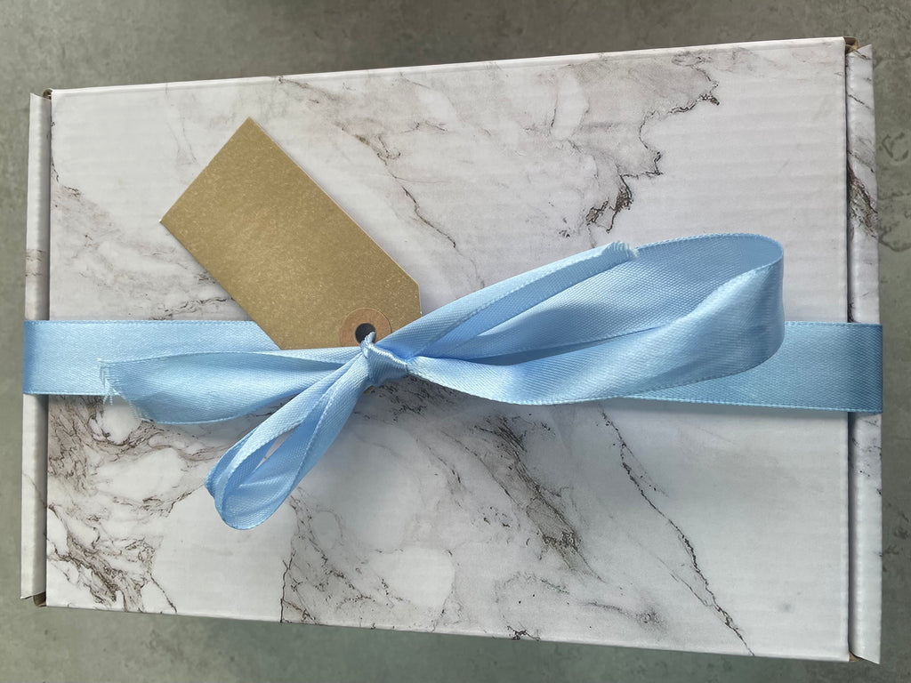 Marble effect Gift Box with Bow and Gift Tag -MYO filled ECO gift box!