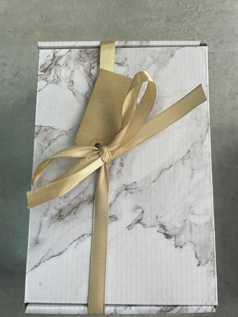 Marble effect Gift Box with Bow and Gift Tag -MYO filled ECO gift box!