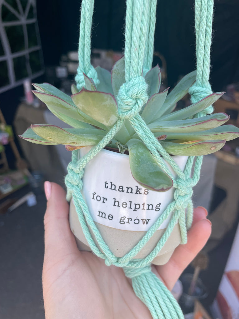 Thanks for Helping me Grow! Mini Macrame Planter