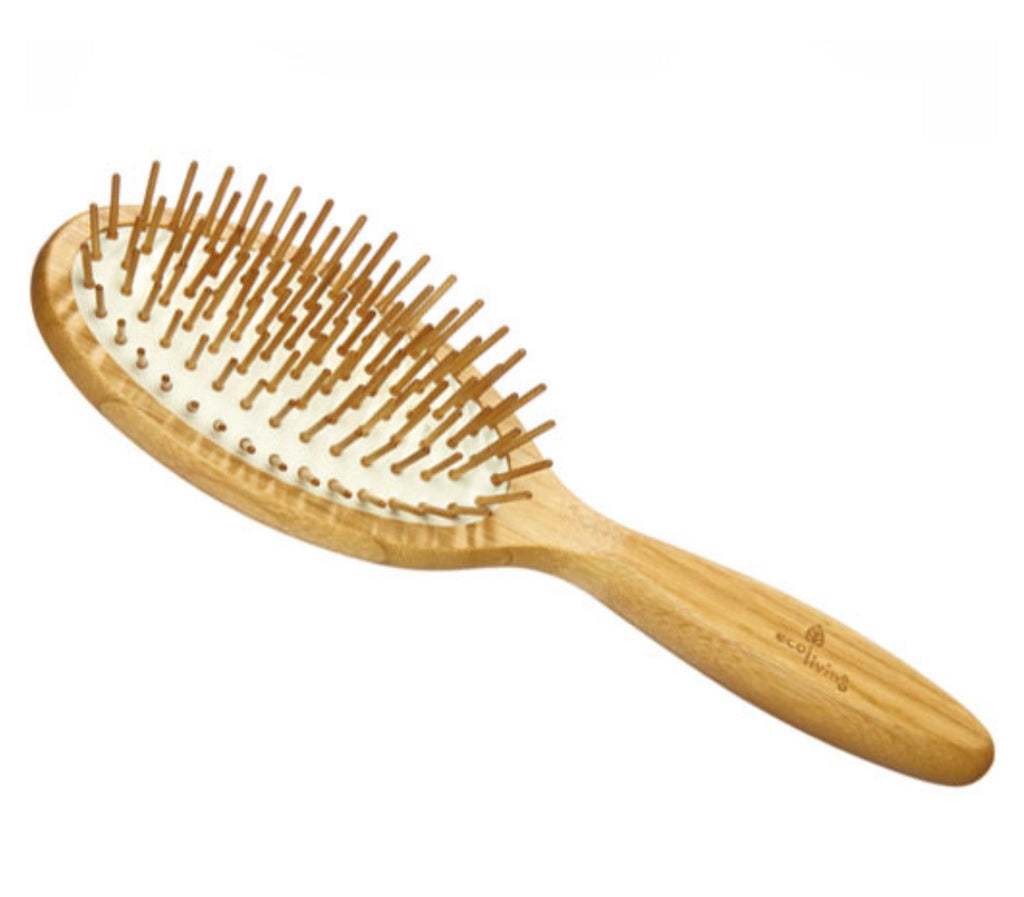 Bamboo Hairbrush - With Wooden Pins (Oval) (FSC 100%)