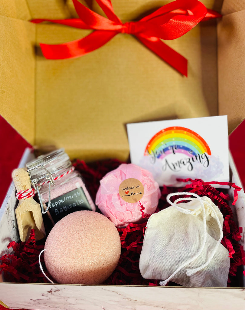 love eco friendly gift box filled with eco friendly friendly treats handmade gifts