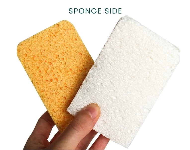 Compostable sponge scourer duo
